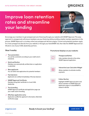 SMART Approval Overview Sales Sheet (Credit Unions)
