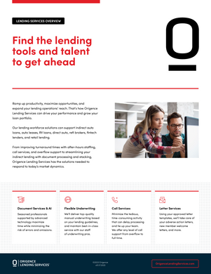 Origence Lending Services | Overview